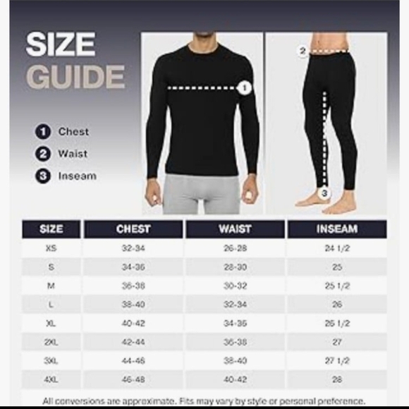 Thermajohn Men's Black Long John Thermal Underwear Fleece Lined Base Layer Set - Picture 4 of 4